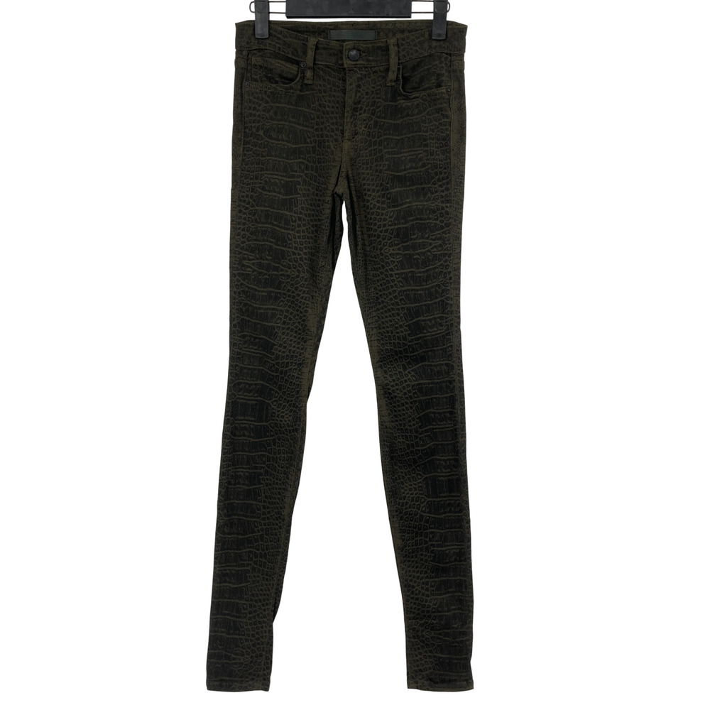 Joe's Jeans Crocodile Embossed Green Skinny Legging Jeans Mid Rise Size 24W